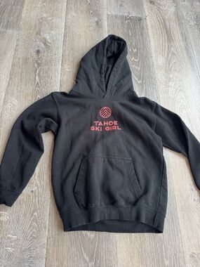 Tahoe Ski Girl Black Hoodie - Kids size M 6/8 0600